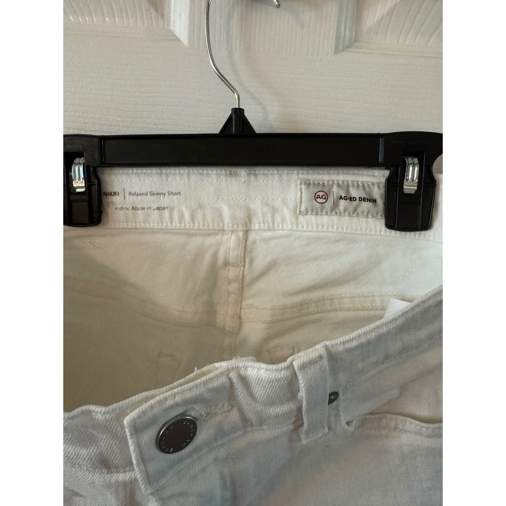 AG Adriano Goldschmied Nikki Relaxed Skinny Shorts Women 27 White Raw Hem Denim - Picture 4 of 6